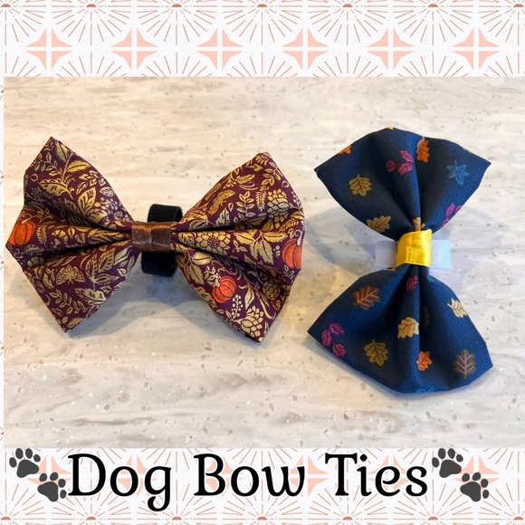 Other - Elegant Dog Bow Tie Set - Autumn Leaves Design